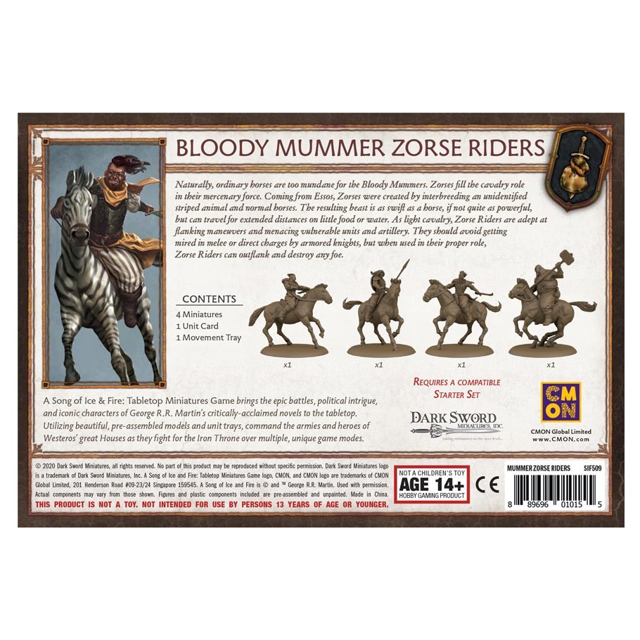 A Song of Ice and Fire : Tabletop Miniatures Game - Bloody Mummers Zorse Riders